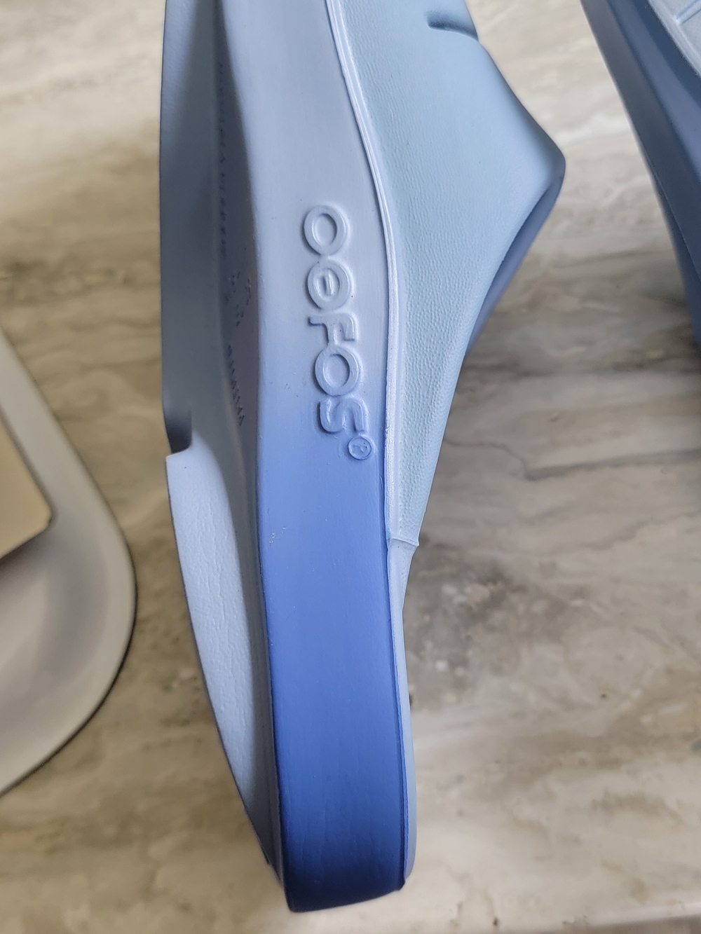 Oofos OOahh Slide - Baja Blue Fade Recovery Sandal - Picture 6 of 8